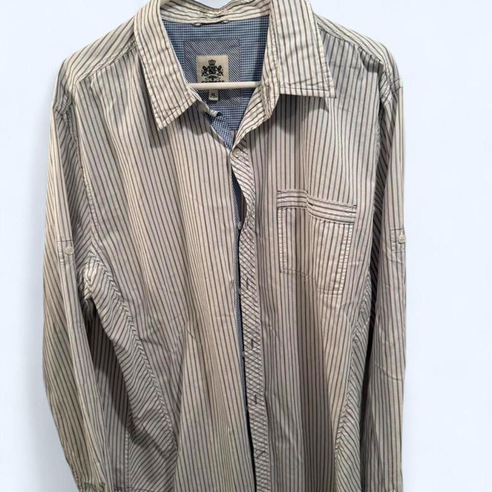 Express blue striped button up shirt Size XL #menswear #stripedshirt